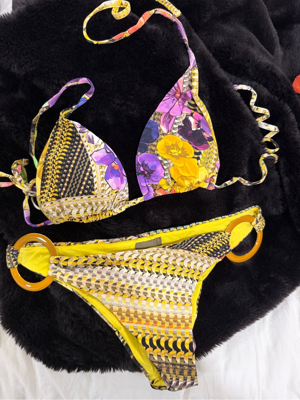Miss Bikini Yellow Floral & Geometric Women’s Bikini Set